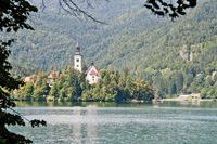 Slowenien - Blick auf die Insel Blejski Otok